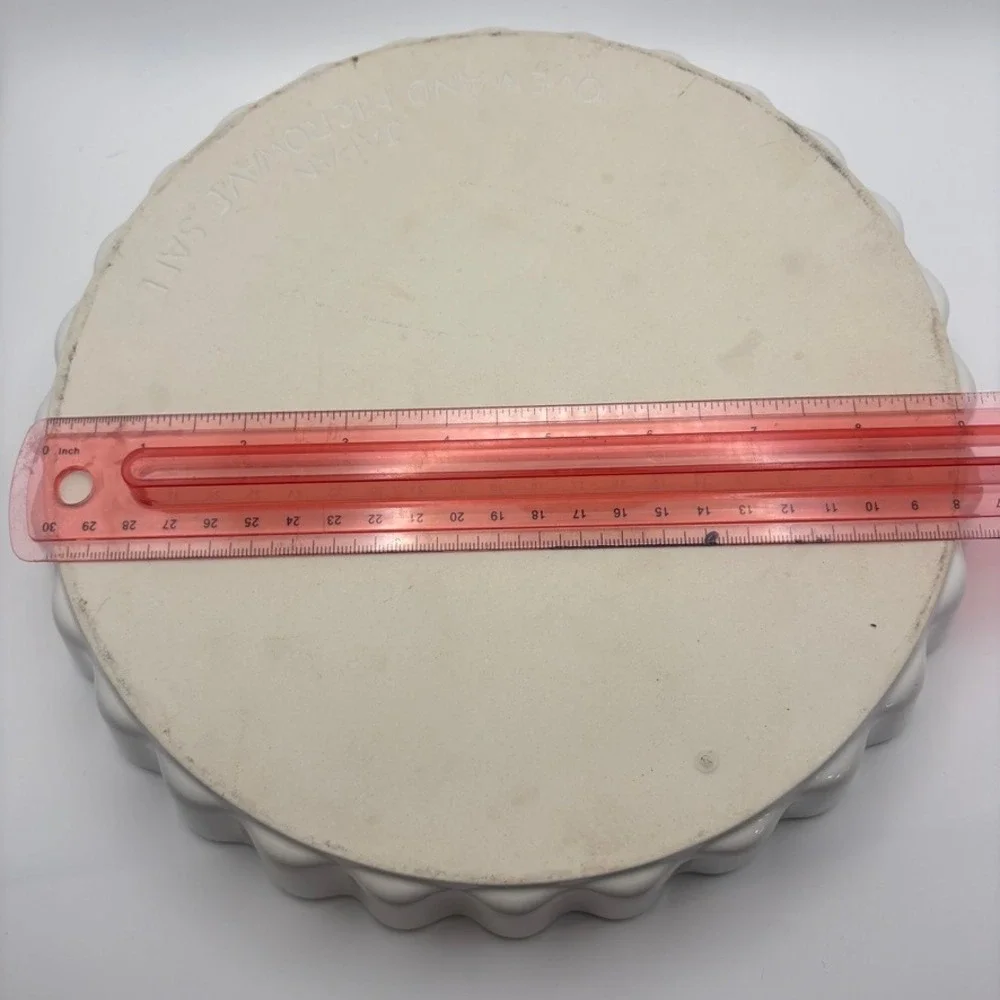 Vintage Japan Ceramic Aardbeientaart Strawberry Tart Recipe Fluted Quiche Dish